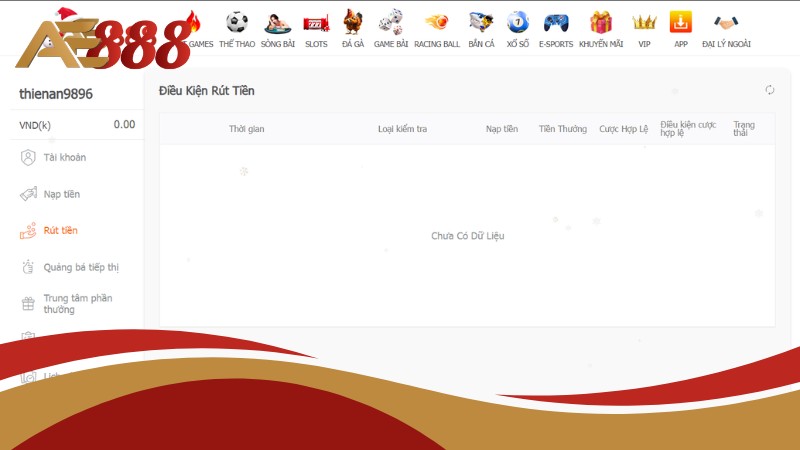 Cách xử lý đơn giản khi không rút được tiền tại AE888
